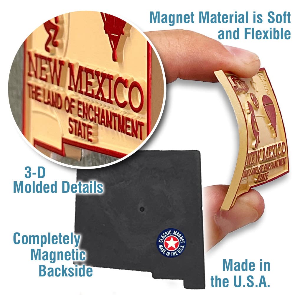 New Mexico Small State Magnet by Classic Magnets, 1.7" x 1.8", Collectible Souvenirs Made in The USA