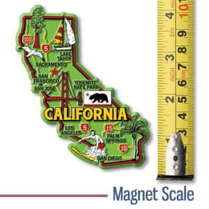 California Colorful State Magnet by Classic Magnets, 3.3" x 4", Collectible Souvenirs Made in The USA