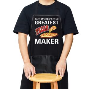 wzmpa pizza lover adjustable apron with pocket pizza chef gifts world's greatest pizza maker apron for men women (pizza maker apron)