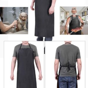 Waterproof Apron Rubber Vinyl, Heavy Duty 43" x 31" Plastic Apron Keeps You Clean and Dry When Dishwashing, Lab Work, Butcher, Dog Grooming, Cleaning Fish