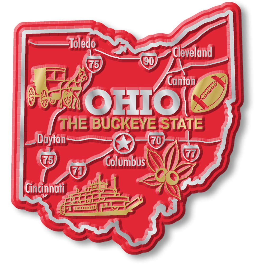 Ohio Giant State Magnet by Classic Magnets, 3" x 3.3", Collectible Souvenirs Made in The USA