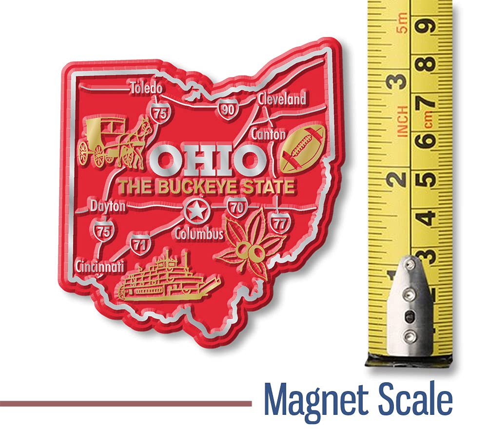 Ohio Giant State Magnet by Classic Magnets, 3" x 3.3", Collectible Souvenirs Made in The USA