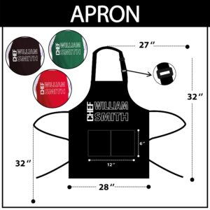 Customizable Chef Apron, Father Christmas Gift, Personalized Mens Gifts Ideas, Grilling Gifts for Men, Apron for Cooking Gift, Customizable Men and Women Chef Apron, BBQ Gifts for Men, Made in USA