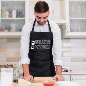 Customizable Chef Apron, Father Christmas Gift, Personalized Mens Gifts Ideas, Grilling Gifts for Men, Apron for Cooking Gift, Customizable Men and Women Chef Apron, BBQ Gifts for Men, Made in USA