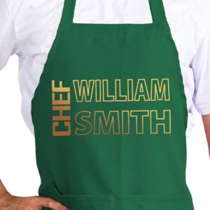 Customizable Chef Apron, Father Christmas Gift, Personalized Mens Gifts Ideas, Grilling Gifts for Men, Apron for Cooking Gift, Customizable Men and Women Chef Apron, BBQ Gifts for Men, Made in USA