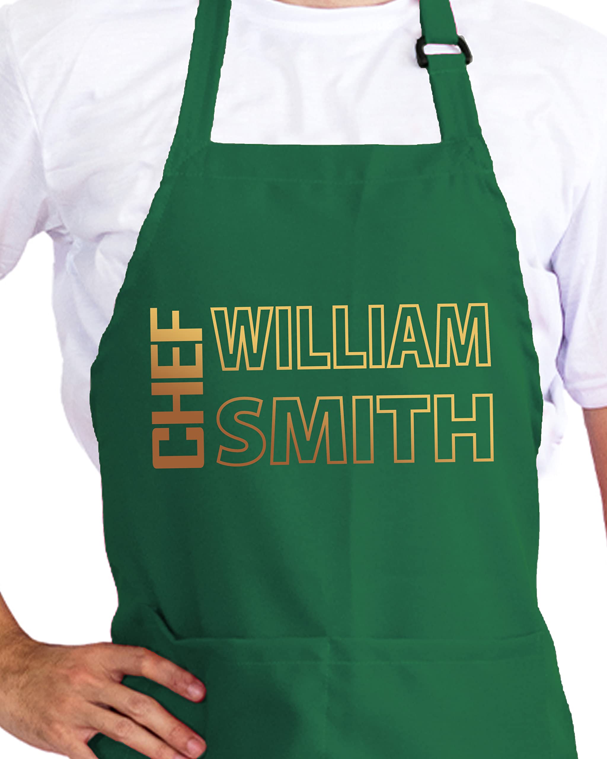 Customizable Chef Apron, Father Christmas Gift, Personalized Mens Gifts Ideas, Grilling Gifts for Men, Apron for Cooking Gift, Customizable Men and Women Chef Apron, BBQ Gifts for Men, Made in USA