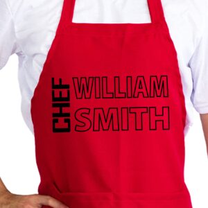 Customizable Chef Apron, Father Christmas Gift, Personalized Mens Gifts Ideas, Grilling Gifts for Men, Apron for Cooking Gift, Customizable Men and Women Chef Apron, BBQ Gifts for Men, Made in USA