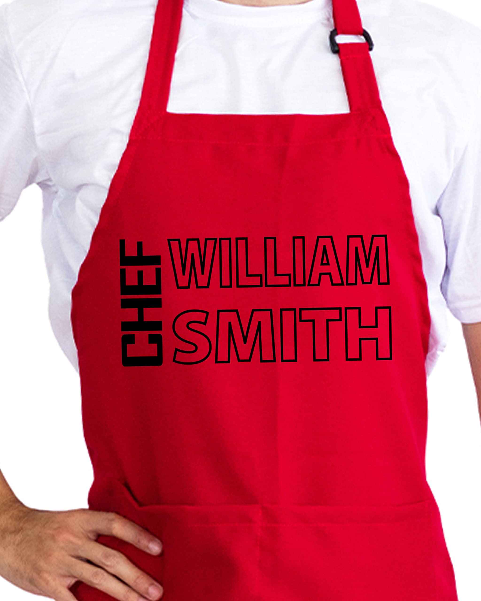 Customizable Chef Apron, Father Christmas Gift, Personalized Mens Gifts Ideas, Grilling Gifts for Men, Apron for Cooking Gift, Customizable Men and Women Chef Apron, BBQ Gifts for Men, Made in USA