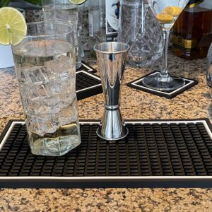 Highball & Chaser Bar Mat 12in x 6in. 1cm Thick Durable and Stylish Bar Mat for Spills, Service Mat for Coffee, Bars, Restaurants CounterTop Dish Drying Mat, Glass Drying Mat (1 Pack)