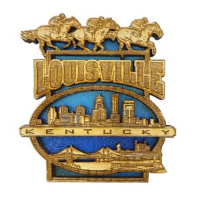 louisville, kentucky souvenir magnets, carved wood kitchen decor for fridge, whiteboards, 3.25 inches