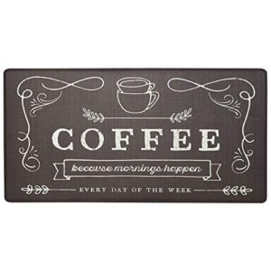 Nicole Miller New York Home Dynamix Coffee Because Anti-Fatigue Kitchen Mat, Brown/Ivory, 20"x39"