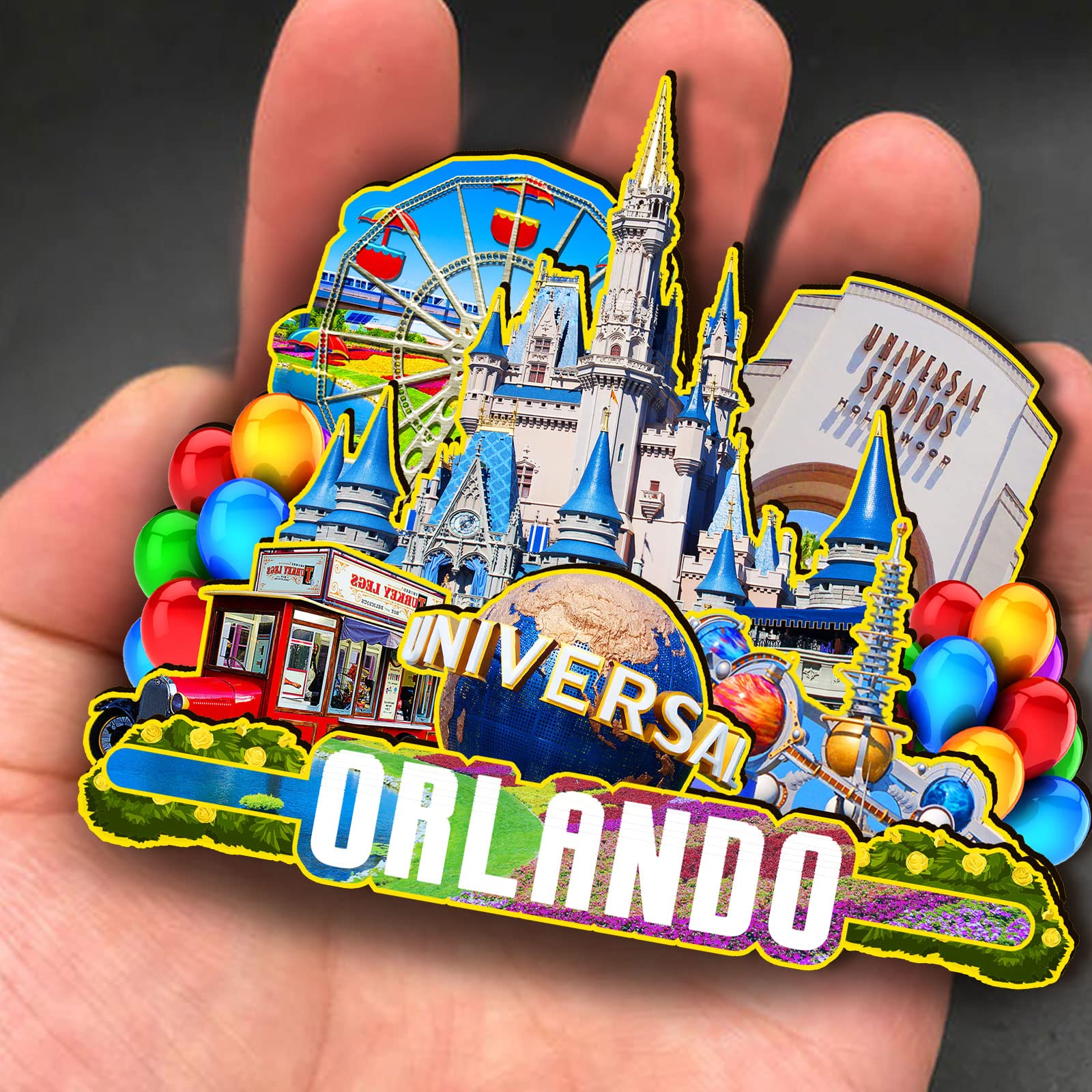 USA Orlando Wooden Magnet 3D Fridge Magnets Travel Collectible Souvenirs Decorations Handmade Crafts-4