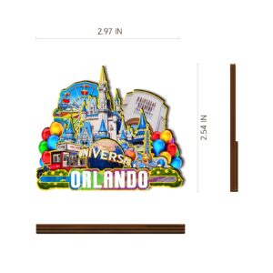 USA Orlando Wooden Magnet 3D Fridge Magnets Travel Collectible Souvenirs Decorations Handmade Crafts-4