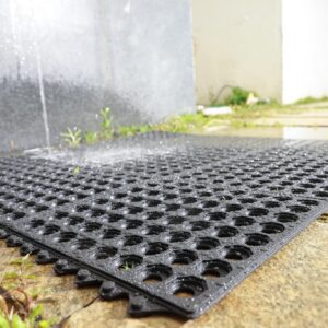 IRONGATE - Anti-Fatigue Drainage Mats - 4 Pack - Rubber - Rugged Sturdy Heavy Duty Commercial Grade - Non Slip Outdoor Indoor Skid Resistant -Restaurant Floor Tile Drain Pool Balcony Yard- 3' x 3'