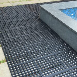 IRONGATE - Anti-Fatigue Drainage Mats - 4 Pack - Rubber - Rugged Sturdy Heavy Duty Commercial Grade - Non Slip Outdoor Indoor Skid Resistant -Restaurant Floor Tile Drain Pool Balcony Yard- 3' x 3'