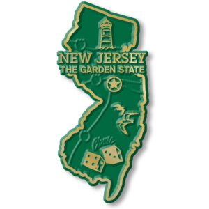 new jersey small state magnet by classic magnets, 1.3" x 2.9", collectible souvenirs made in the usa