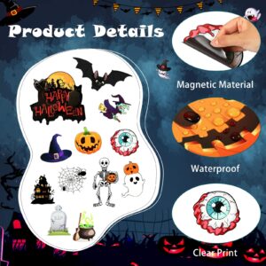 12 Pcs Halloween Magnet Fridge Car Magnets Pumpkin Ghost Refrigerator Decoration Stickers Garage Door Magnets Halloween Holiday Waterproof Magnetic Decals for Locker Home (Fresh Style)