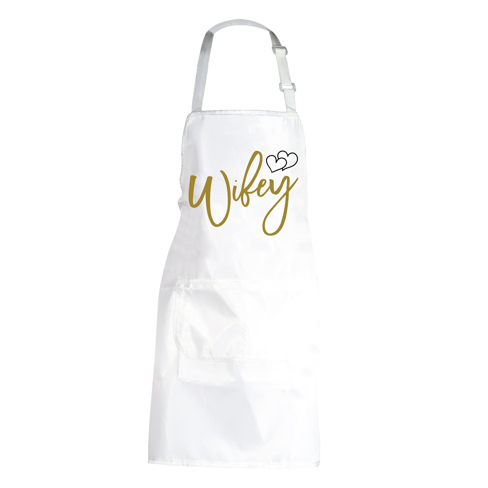 POFULL Wifey Apron Kitchen Bridal Shower Gift Wedding Gift Wifey Kitchen Gift (Wifey Apron)