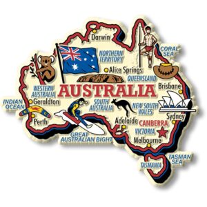 australia jumbo country map magnet by classic magnets, collectible souvenirs made in the usa