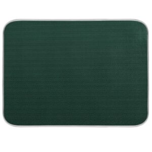 qilmy hunter green dish drying mats tableware absorption water mat home decor drying pad for kitchen countertop, 18 x 24 inch