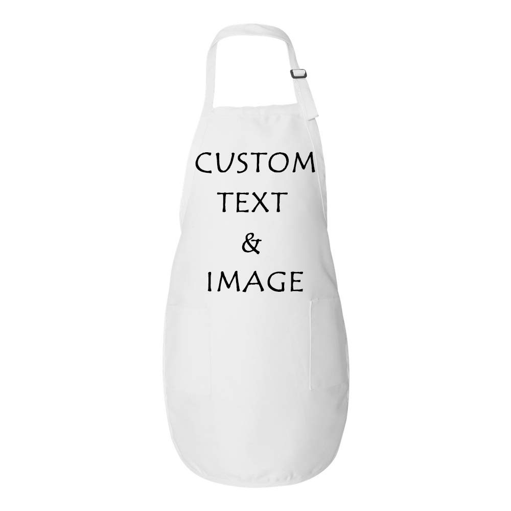 Customized Kitchen Chef Apron Personalized with Your Image and Text - White