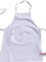 CHEFSKIN Set of 3 White Fabric Apron to Decorate with Marker, Paint, Iron on or Embroidery for Kids Small 4-8 Years