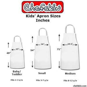 CHEFSKIN Set of 3 White Fabric Apron to Decorate with Marker, Paint, Iron on or Embroidery for Kids Small 4-8 Years