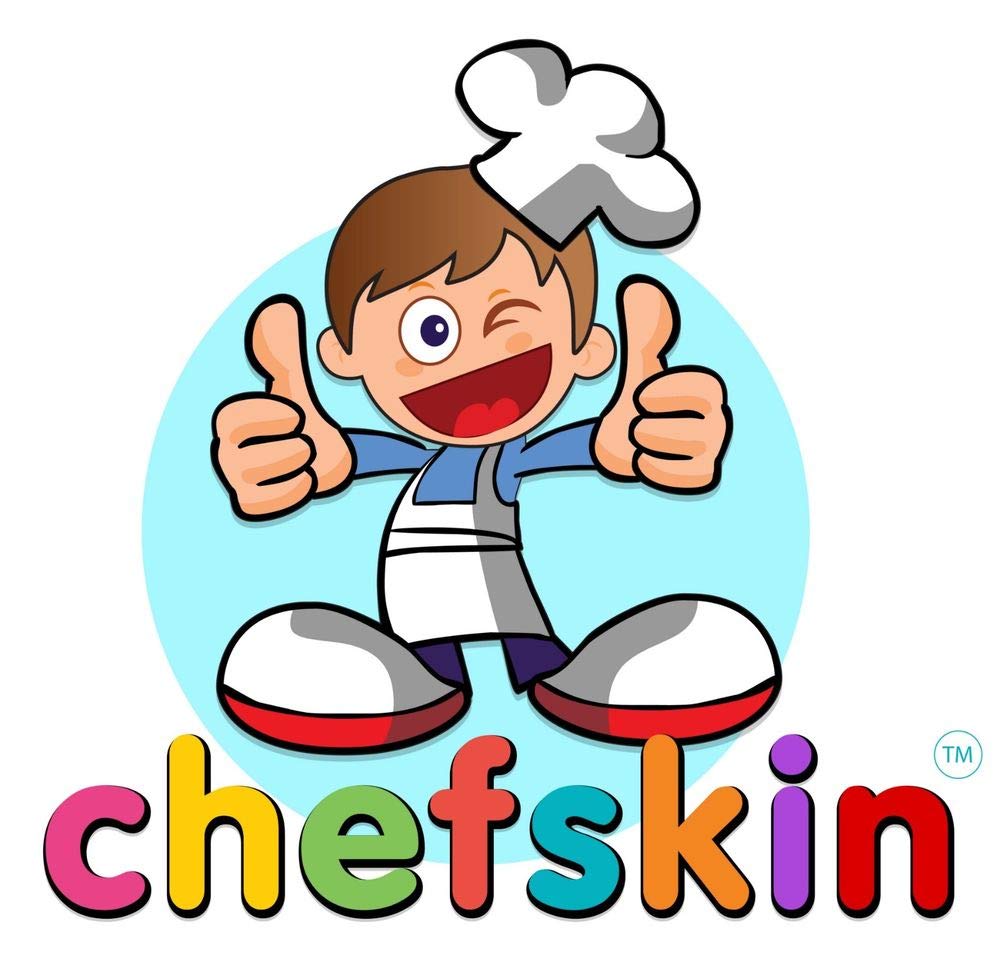 CHEFSKIN Set of 3 White Fabric Apron to Decorate with Marker, Paint, Iron on or Embroidery for Kids Small 4-8 Years