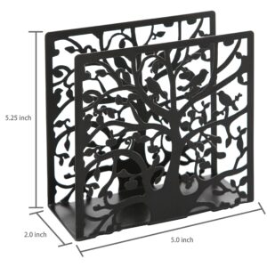 MyGift Black Metal Napkin Holder Cutout Tree and Bird Design for Table Top, Counter Top, Kitchen, Buffet, Restaurant, Dinner Party, Holiday Gifts