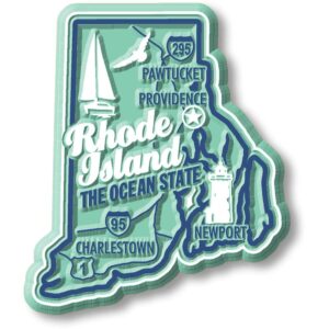 rhode island premium state magnet by classic magnets, 2.2" x 2.6", collectible souvenirs made in the usa