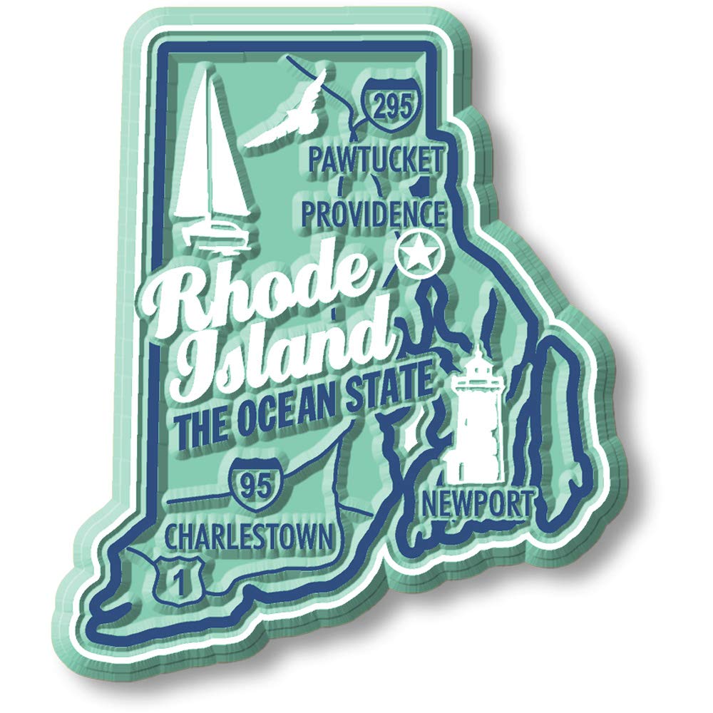 Rhode Island Premium State Magnet by Classic Magnets, 2.2" x 2.6", Collectible Souvenirs Made in The USA