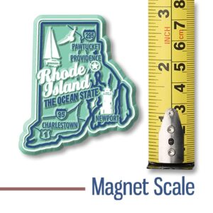 Rhode Island Premium State Magnet by Classic Magnets, 2.2" x 2.6", Collectible Souvenirs Made in The USA