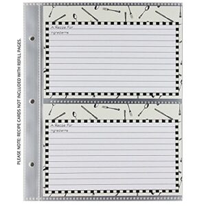 CR Gibson QP-12 Small Recipe Book Pocket Page Refill 20 sheets