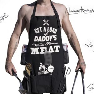 Nowhere America - "Get a Load" - Trashy Funny BBQ Apron for Daddy - 100% Canvas - 5 Pockets - 4 Tool Loops - 2 Beer Holders !!