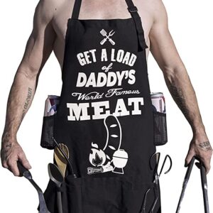 Nowhere America - "Get a Load" - Trashy Funny BBQ Apron for Daddy - 100% Canvas - 5 Pockets - 4 Tool Loops - 2 Beer Holders !!