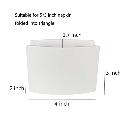 Sizikato Small White Ceramic Tabletop Napkin Holder for Kitchen Restaurant Home Decor