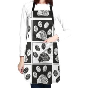 waldeal funny cooking kitchen apron for men chef women dog groomer with 2 pockets