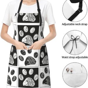 Waldeal Funny Cooking Kitchen Apron for Men Chef Women Dog Groomer With 2 Pockets