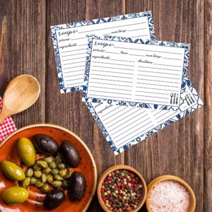 Recipe Cards 4" X 6" Double-Sided Premium Thick Card Stock Great Gift for Amateurs or Experienced Chefs (Pack of 50) (Blue)