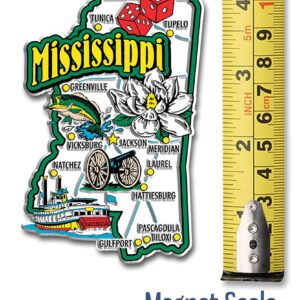 Mississippi Jumbo State Magnet by Classic Magnets, 2.7" x 4", Collectible Souvenirs Made in The USA