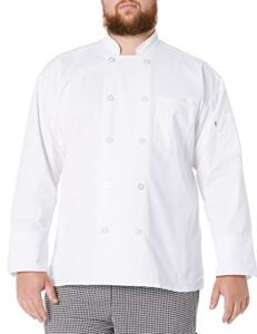 uncommon threads unisex adult classic 10 button chef coat shirt, white, large us