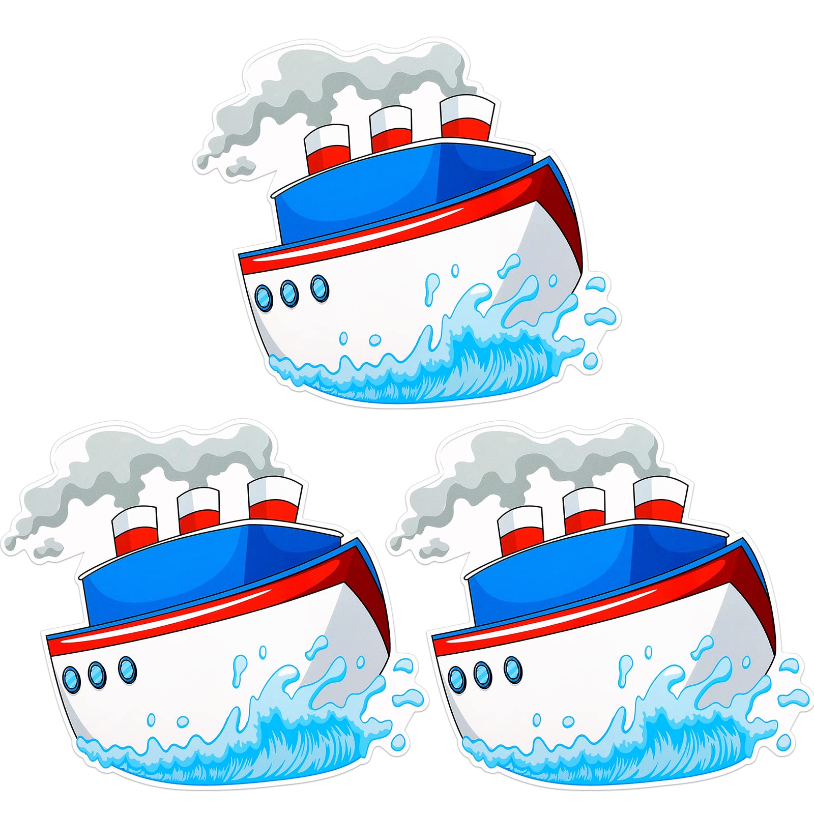 3 Pcs Cruise Door Magnets Summer Car Magnets Decorative Ship Cruise Decorations Magnetic Stickers for Carnival Fridge Refrigerator, 8 x 6.8 Inches