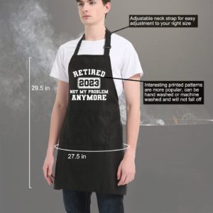 OzosKeiw Retirement Gifts for Men Women 2023, Funny Aprons for Men, Retired Apron for Cooking Grill Kitchen BBQ Grilling, Happy Retirement Gifts for Chef Husband Wife Dad Mom Friends