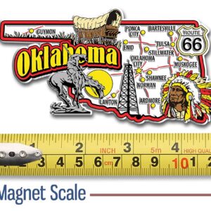 Oklahoma Jumbo State Magnet by Classic Magnets, 4.7" x 2.5", Collectible Souvenirs Made in The USA