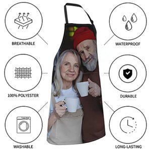 ZXGIFYNLFD Custom Apron for Women Personalized Apron for Men Add Your Image/Text/Logo Aprons for Women with Pockets Suitable for Cleaners Cooks Cooking Baking Barbecue