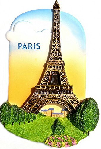 WitnyStore Tiny Eiffel Tower on The Champ de Mars in Paris France Western Europe Tourist Attractions Resin Refrigerator Magnet Traveler Souvenir Gift Memento 3D Fridge Magnets