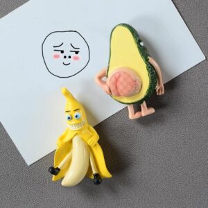 refrigerator magnets, fridge magnets,cute magnets for fridge office cabinets, whiteboards, photos, decorative magnets for home (banana and avocado)
