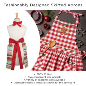 DII Women's Cotton Skirted Kitchen Apron for Cooking, Baking & Crafts, Adjustable with Generous Waist Ties, Rise and Shine, One Size