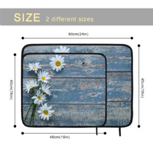 Daisy On Wooden Board Dish Drying Mat - 18" x 24" Microfiber Dish Mat Absorbent Drying Pad Heat-resistant Dish Drainer Mats for Kitchen Countertop