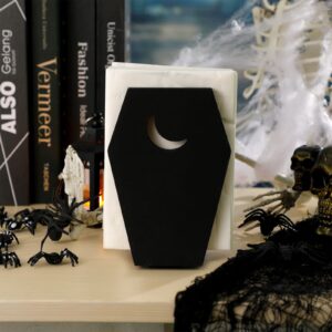Mumufy Napkin Holder for Table Black Gothic Coffin Napkin Holder Wood Novelty Funny Paper Towel Holder Halloween Gifts Kitchen Accessories Decoration